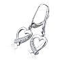 Diamond Heart Earrings in Sterling Silver
 Image-2