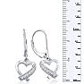 Diamond Heart Earrings in Sterling Silver
 Image-4