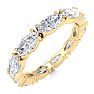 2 1/2 Carat Marquise Shape Lab Grown Diamond Eternity Ring In 14 Karat Yellow Gold, Ring Size 4.5 Image-2