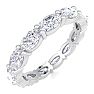 2 1/2 Carat Oval Shape Lab Grown Diamond Eternity Ring In 14 Karat White Gold, Ring Size 4 Image-2