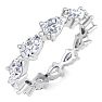 3 Carat Pear Shape Lab Grown Diamond Eternity Ring In 14 Karat White Gold, Ring Size 8 Image-2