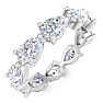 4 1/2 Carat Pear Shape Lab Grown Diamond Eternity Ring In 14 Karat White Gold, Ring Size 9 Image-2