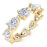 3 1/2 Carat Pear Shape Lab Grown Diamond Eternity Ring In 14 Karat Yellow Gold, Ring Size 5 Image-2