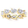 4 1/2 Carat Pear Shape Lab Grown Diamond Eternity Ring In 14 Karat Yellow Gold, Ring Size 9 Image-1