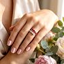 1 Carat Diamond and Ruby Wrap Ring In 14 Karat White Gold Image-7