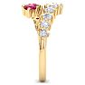 1 Carat Diamond and Ruby Wrap Ring In 14 Karat Yellow Gold Image-4