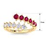 1 Carat Diamond and Ruby Wrap Ring In 14 Karat Yellow Gold Image-5