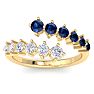 1 Carat Diamond and Sapphire Wrap Ring In 14 Karat Yellow Gold Image-1