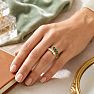 1 Carat Diamond and Emerald Wrap Ring In 14 Karat Yellow Gold Image-7