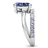 2-3/4 Carat Oval Shape Mystic Topaz Ring Plus Band With Diamond Halo In 14 Karat White Gold Image-4