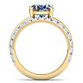2-3/4 Carat Oval Shape Mystic Topaz Ring Plus Band With Diamond Halo In 14 Karat Yellow Gold Image-3