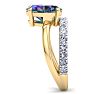 2-3/4 Carat Oval Shape Mystic Topaz Ring Plus Band With Diamond Halo In 14 Karat Yellow Gold Image-4