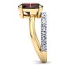 3.60 Carat Oval Shape Garnet and Halo Diamond Ring Plus Band In 14 Karat Yellow Gold Image-4