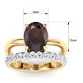 3.60 Carat Oval Shape Garnet and Halo Diamond Ring Plus Band In 14 Karat Yellow Gold Image-5