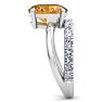 2 3/4 Carat Oval Shape Citrine and Halo Diamond Ring Plus Band In 14 Karat White Gold Image-4
