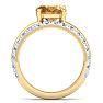 2 3/4 Carat Oval Shape Citrine and Halo Diamond Ring Plus Band In 14 Karat Yellow Gold Image-3