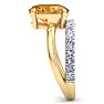 2 3/4 Carat Oval Shape Citrine and Halo Diamond Ring Plus Band In 14 Karat Yellow Gold Image-4