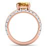 2 3/4 Carat Oval Shape Citrine and Halo Diamond Ring Plus Band In 14 Karat Rose Gold Image-3