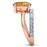 2 3/4 Carat Oval Shape Citrine and Halo Diamond Ring Plus Band In 14 Karat Rose Gold Image-4