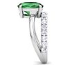 2 3/4 Carat Oval Shape Emerald and Halo Diamond Ring Plus Band In 14 Karat White Gold Image-4