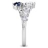 1 Carat Lab Grown Diamond and Sapphire Wrap Ring In 14 Karat White Gold Image-4