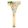 1 Carat Lab Grown Diamond and Emerald Wrap Ring In 14 Karat Yellow Gold Image-4