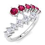 1 Carat Lab Grown Diamond and Ruby Wrap Ring In 14 Karat White Gold Image-2