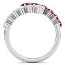 1 Carat Lab Grown Diamond and Ruby Wrap Ring In 14 Karat White Gold Image-3