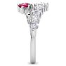 1 Carat Lab Grown Diamond and Ruby Wrap Ring In 14 Karat White Gold Image-4
