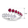 1 Carat Lab Grown Diamond and Ruby Wrap Ring In 14 Karat White Gold Image-5