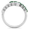 1 Carat Lab Grown Diamond and Emerald Wrap Ring In 14 Karat White Gold Image-3