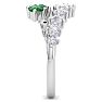 1 Carat Lab Grown Diamond and Emerald Wrap Ring In 14 Karat White Gold Image-4