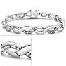 New 1 Carat Natural Diamond Infinity Wave Bracelet, 7 Inches Image-1