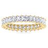 3.15 Carat Princess Cut Lab Grown Diamond Eternity Ring In 14 Karat Yellow Gold, Ring Size 4.5 Image-1