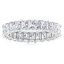 5 1/4 Carat Princess Cut Lab Grown Diamond Eternity Ring In 14 Karat White Gold, Ring Size 7.5 Image-1