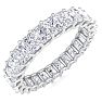 5 1/4 Carat Princess Cut Lab Grown Diamond Eternity Ring In 14 Karat White Gold, Ring Size 7.5 Image-2