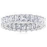 6 1/4 Carat Princess Cut Lab Grown Diamond Eternity Ring In 14 Karat White Gold, Ring Size 5.5 Image-1