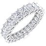 6 1/4 Carat Princess Cut Lab Grown Diamond Eternity Ring In 14 Karat White Gold, Ring Size 5.5 Image-2