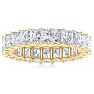6.60 Carat Princess Cut Lab Grown Diamond Eternity Ring In 14 Karat Yellow Gold, Ring Size 8 Image-1