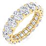 5 1/2 Carat Oval Shape Lab Grown Diamond Eternity Ring In 14 Karat Yellow Gold, Ring Size 8 Image-2