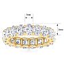 5 1/2 Carat Oval Shape Lab Grown Diamond Eternity Ring In 14 Karat Yellow Gold, Ring Size 8 Image-5
