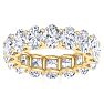 9 1/2 Carat Oval Shape Lab Grown Diamond Eternity Ring In 14 Karat Yellow Gold, Ring Size 9 Image-1