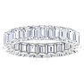 5 1/4 Carat Emerald Cut Lab Grown Diamond Eternity Ring In 14 Karat White Gold, Ring Size 6.5 Image-1