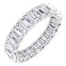 5 1/2 Carat Emerald Cut Lab Grown Diamond Eternity Ring In 14 Karat White Gold, Ring Size 7 Image-2