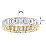 5 1/4 Carat Emerald Cut Lab Grown Diamond Eternity Ring In 14 Karat Yellow Gold, Ring Size 6.5 Image-5