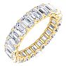 5 3/4 Carat Emerald Cut Lab Grown Diamond Eternity Ring In 14 Karat Yellow Gold, Ring Size 8 Image-2