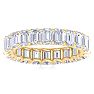 5 3/4 Carat Emerald Cut Lab Grown Diamond Eternity Ring In 14 Karat Yellow Gold, Ring Size 9 Image-1