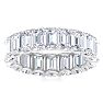 8 Carat Emerald Cut Lab Grown Diamond Eternity Ring In 14 Karat White Gold, Ring Size 4.5 Image-1