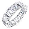 9 1/2 Carat Emerald Cut Lab Grown Diamond Eternity Ring In 14 Karat White Gold, Ring Size 9 Image-2