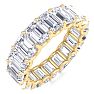 9 Carat Emerald Cut Lab Grown Diamond Eternity Ring In 14 Karat Yellow Gold, Ring Size 6.5 Image-2